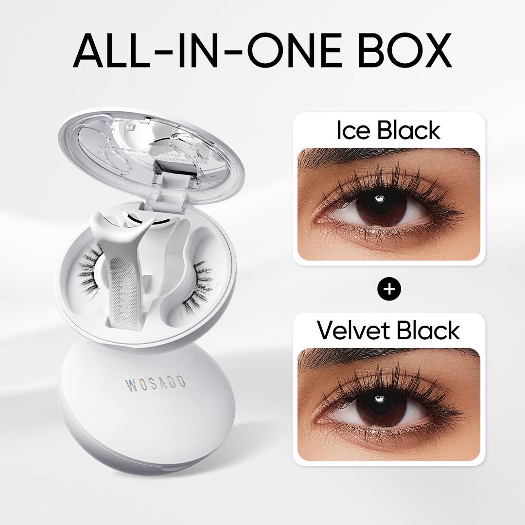 Wosado 2 Pairs Magnetic Eyelashes Bundle – Soft, Reusable, Glue-Free, Waterproof Natural Lash Set