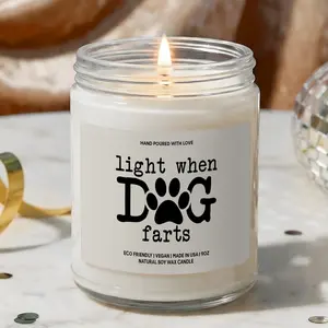 MAKEAGIFT Light When Dog Farts Candle, Pet Humor Gifts, Funny Dog Candles, Gift For Dog Lover, Valentine Gift Pet Lover, Pet Meme Candles