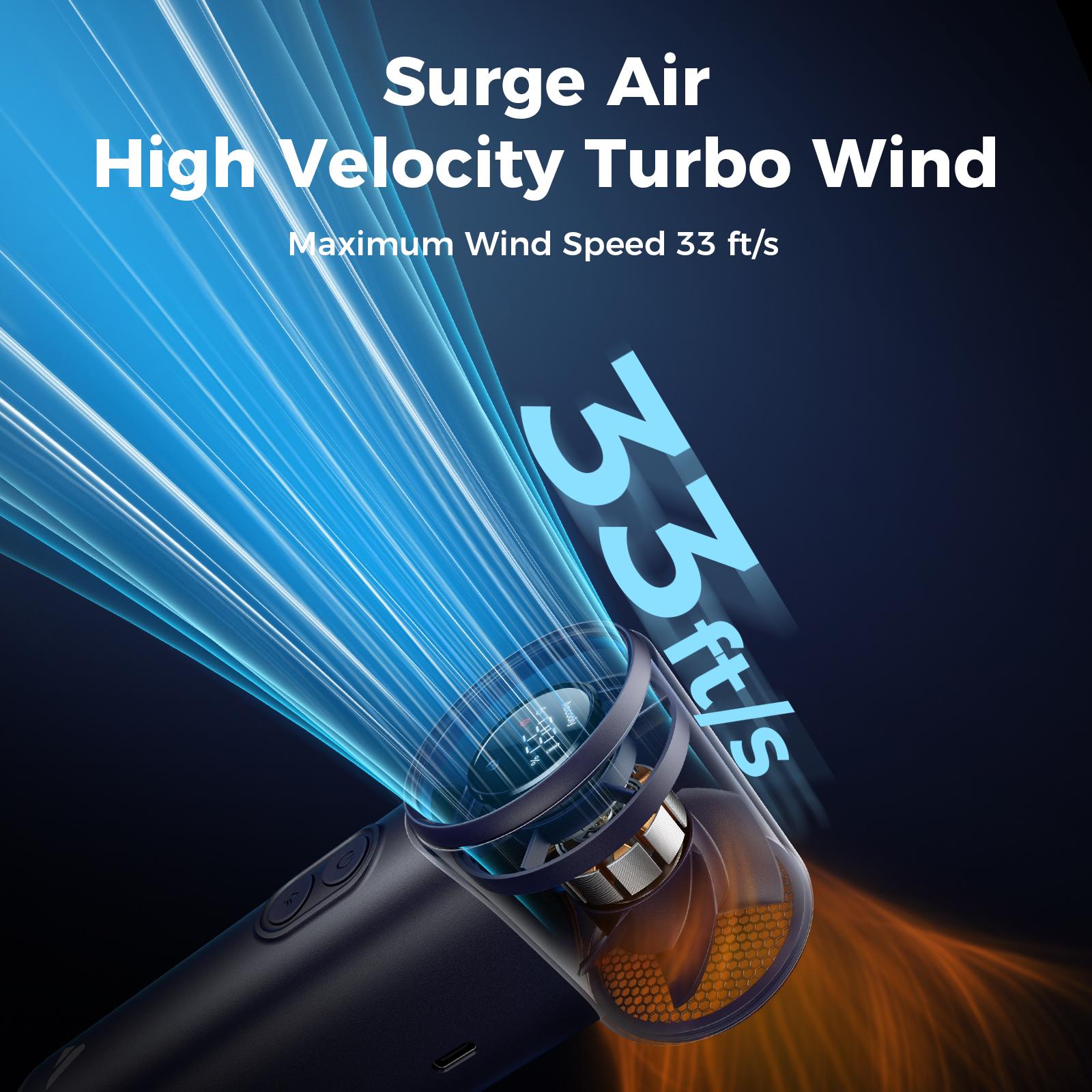 Aecooly-ColdAir 02 Handheld Mist Fan with High-Speed Turbo - Instant 8°C Cooling - 4500mAh Battery (20H MAX), 5 Wind Speeds, Pocket-Sized Portable Fan for Travel, Music Festivals, Camping & Makeup