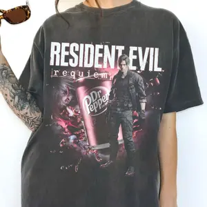 Youth And Adult Vintage Resident Evil Requiem T-Shirt, Dr. Pepper Collaboration Tee Horror Game 2026