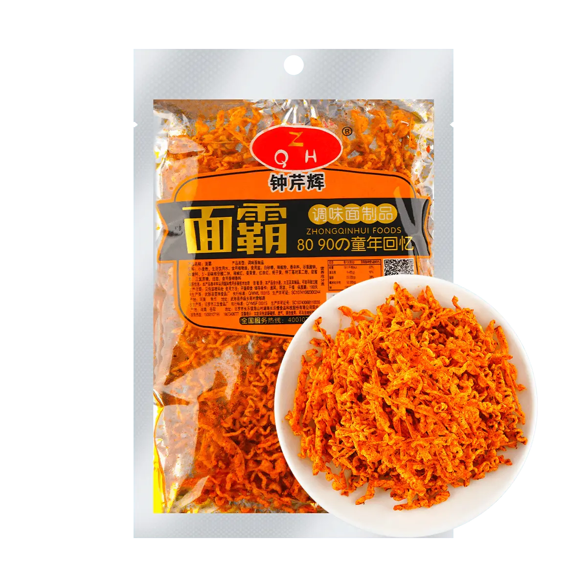 ZHONGQINHUI Mianba Spicy Gluten Strips - 60g Nostalgic Childhood Snack, Authentic Chinese Street Food, Savory & Chewy