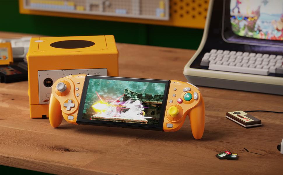NYXI Wizard Orange Wireless Gamepad for Switch/Switch OLED/Switch 2 – Joystick, Perfect Gift for Gamers Adjustable Console Rechargeable Turbo Wired Smartphone