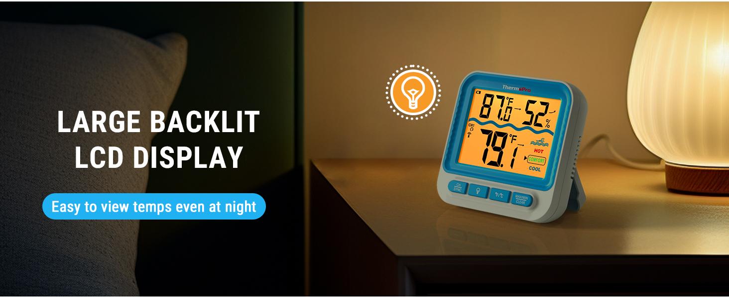 [Pool Accessories] Floating Wireless Swimming Pool Thermometer,  Digital Indoor Hygrometer Easy Read, Large Size, IPX8 Waterproof for Hot Tub/SPA/Aquarium/Pond/Ice Bath Tool Fathersdaygift