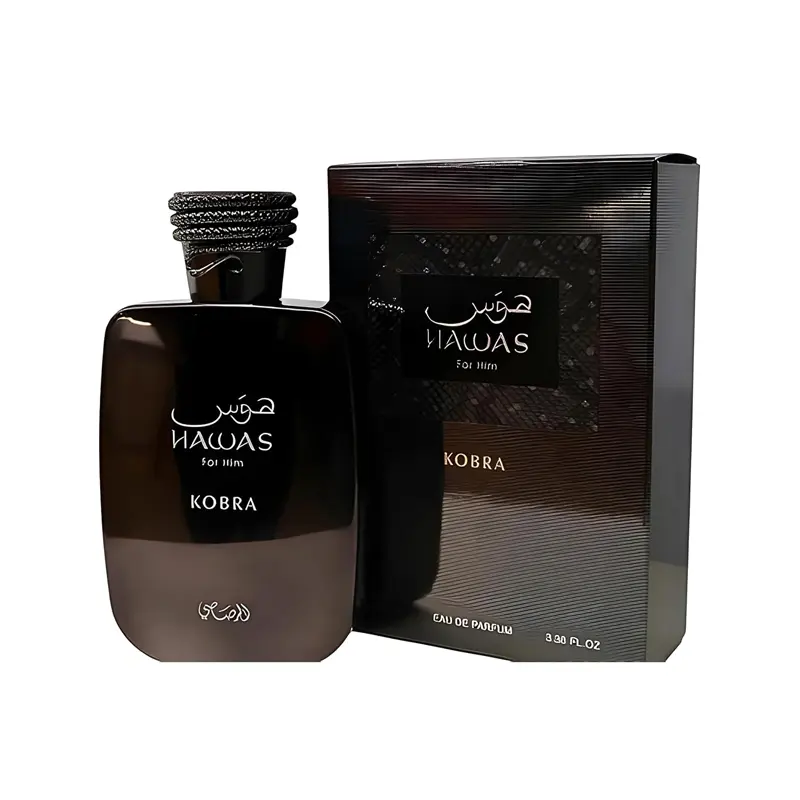 RASASI Hawas Kobra Men's 100ML EDP - Oriental Woody Luxury Perfume, Mint and Coconut Notes, Fresh Long-Lasting Scent, Men's Birthday Gift
