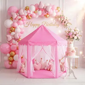 Princess Castle Fairy Tent - Large Hexagon, Star Lights, Indoor/Outdoor Magical Playhouse for Girls childrens  tent play baseball  mom  toys