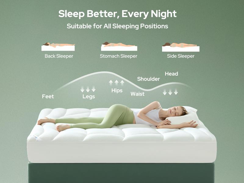 [Valentine’s Day]【BEDLORE】Mattress Topper, Extra Thick Tencel Blend Pillow Top Pad, Soft & Breathable Comfort Layer, Deep Pocket Design Fits 6–15 Inch Mattresses, Ideal for Bedroom & Home Use