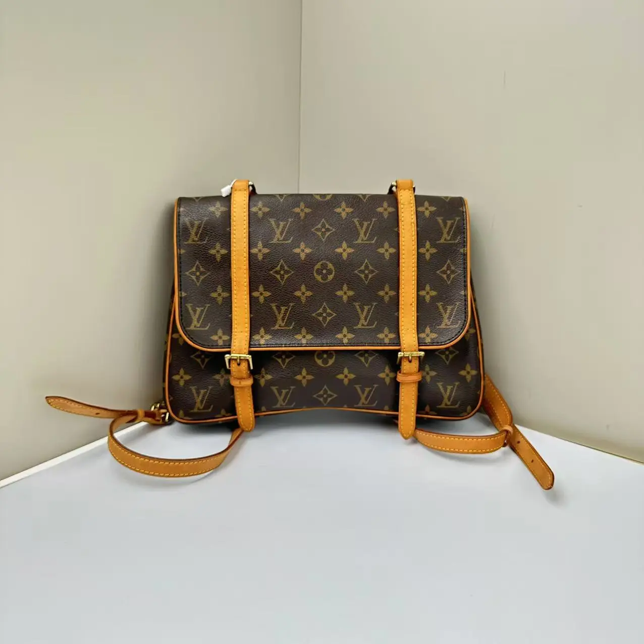 Pre-owned Louis Vuitton Monogram Coated Canvas Backpacks Marelle Sac a Dos Brown MIA0918