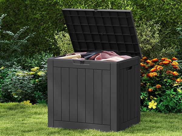 31 Gallon Deck Box, Lockable Outdoor Storage Box Indoor and Outdoor Use, Waterproof Resin Package Delivery Box 31 Gallon Deck Box, Lockable Outdoor Storage Box Indoor and Outdoor Use, Waterproof Resin Package Delivery Box