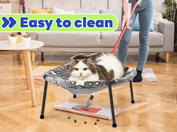 POMESEA Desk & Floor Cat Hammock,Soft Elevated Pet Bed for Dogs & Cats, Glow in The Dark,Napping Spot,Raised Cozy Hammock,Cat Lounge Furniture