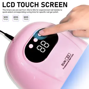 LIMEGIRL UV LED Nail Lamp, 54W UV Light for Gel Nails with Automatic Sensor/3 Timer Setting Professional Nail Dryer Gel Polish Curing Lamp （Blue, Pink, White）