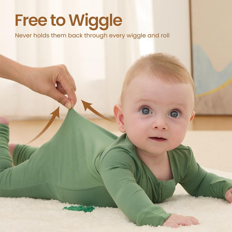 PATPAT Baby Pajama with Bamboo Viscose, Footie Jumpsuit Romper with 2-Way Zipper for Baby Boy Girl Toddler Sleeper Sleepwear