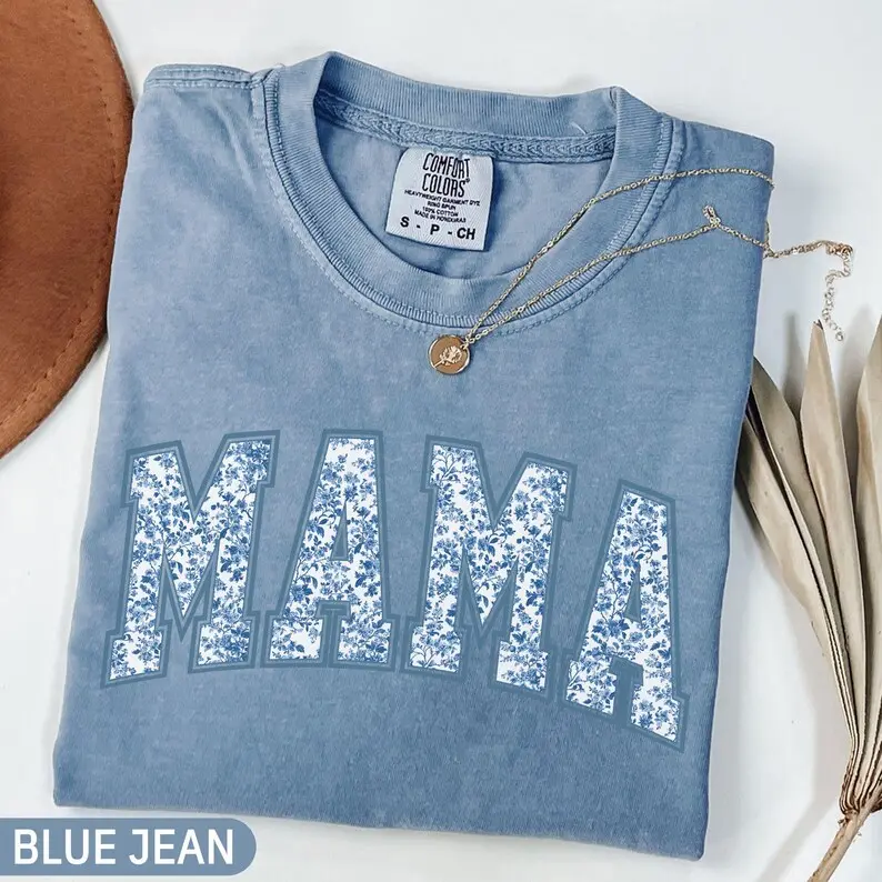 Comfort Colors® Mama TShirt, Toile Floral Mama T-Shirt, Pregnancy Announcement Boy, Mom Life Tee, Cute Mom Mothers Day Gift, New Mom TShirt