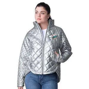 Football Fan Shop Officially Licensed NFL 4Her Team Mascot Metallic Jacket by Glll - Dolphins