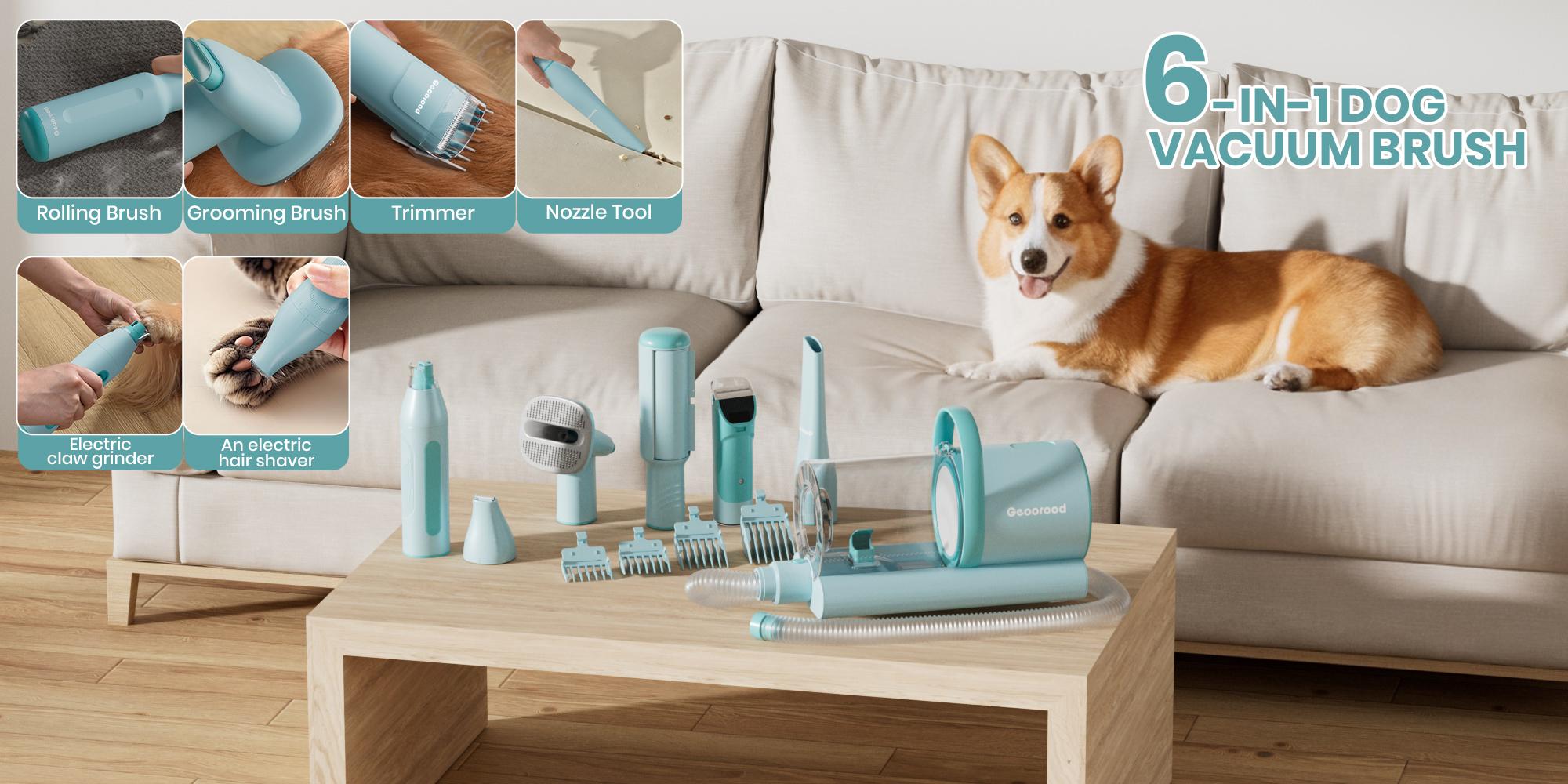 Geoorood Dog Grooming Vacuum All-in-One Kit with 10KPa Suction, 2.2L Dust Tank, Adjustable Combs, Lightweight Design, Perfect for Gifts & Home Use