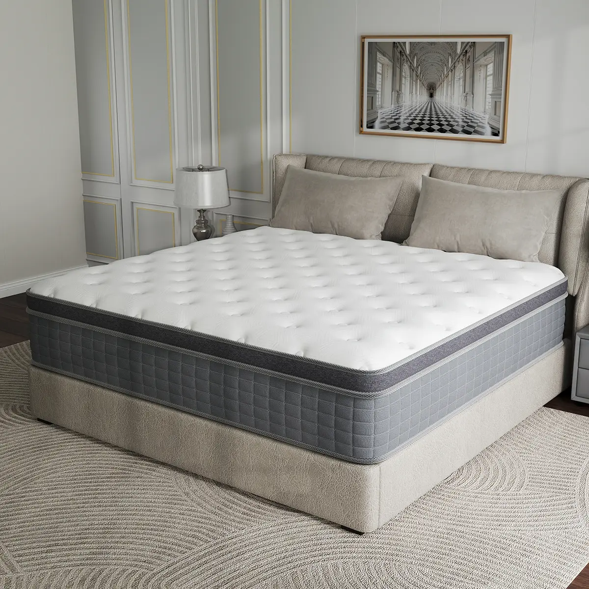 BOMASS  10" 12" 14" Hybrid Mattress Twin Full Queen King Mattresses Memory Foam Medium Firm Pocket Spring Mattress New Luxury Refreshing Sleep Experience, Queen Size Mattress, Full Size Mattress,dorm essentials,home decor