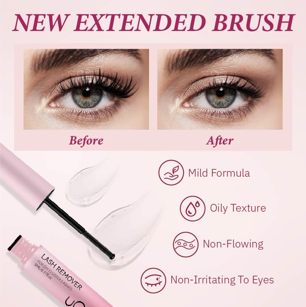 uCoolMe DIY Lash Extensions Bond Breaker Cluster Lash Removal Serum Gentle Non Irritating Cleanser Makeup Remover for At Home Longwear EyeLash Extensions Clear Remover for Self Application Individual Lashes Cosmetic