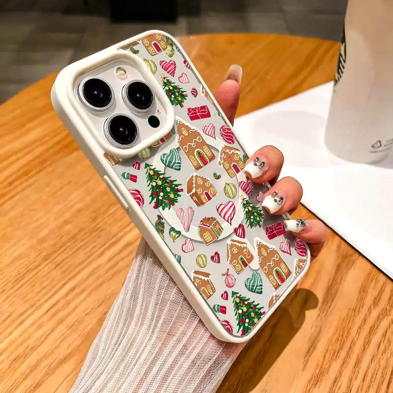 Phone Cases for iPhone 11-17/Pro Max/Air Plus Christmas Gingerbread Theme y2k Cased MagSafe Ready Anti-Fall Ultra-Thin TPU Protection Cover