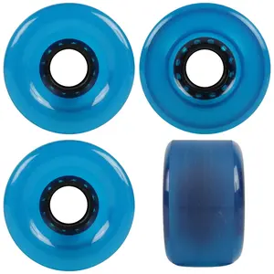 Longboard Wheels 70mm x 42mm 82A Stone Ground Clear Blue 4-Pack