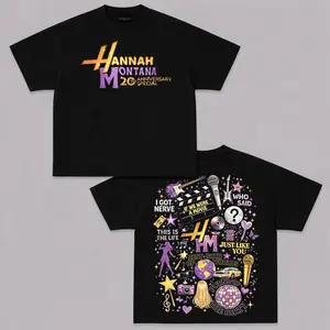 Retro Movie 2-Side Hannah Montana 20 Years Anniversary T-Shirt, Hannah Montana Fan Tee, Family Matching Shirt, Musical Tee Womenswear