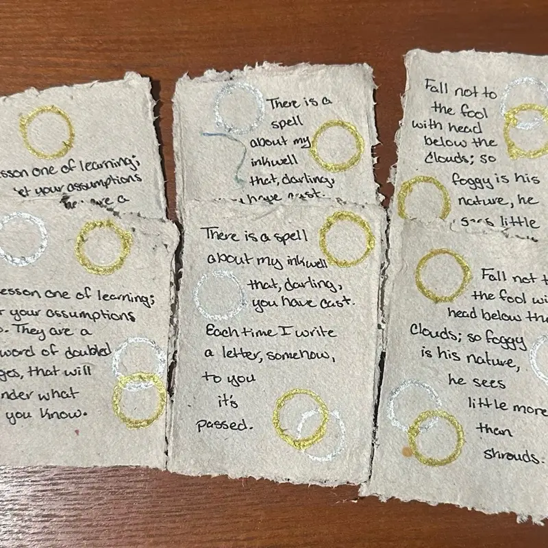 Poetry Cards for Scrapbooking and Gifts (3”x4”)