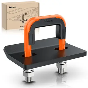 Nilight Trailer Hitch Tightener for 2 Inch Trailers Hitches Mount Anti Rattle Heavy Duty Steel with Rubber Cover Orange U Bolt Matte Black Plate Electrophoresis Anti-Rust Triple Protective