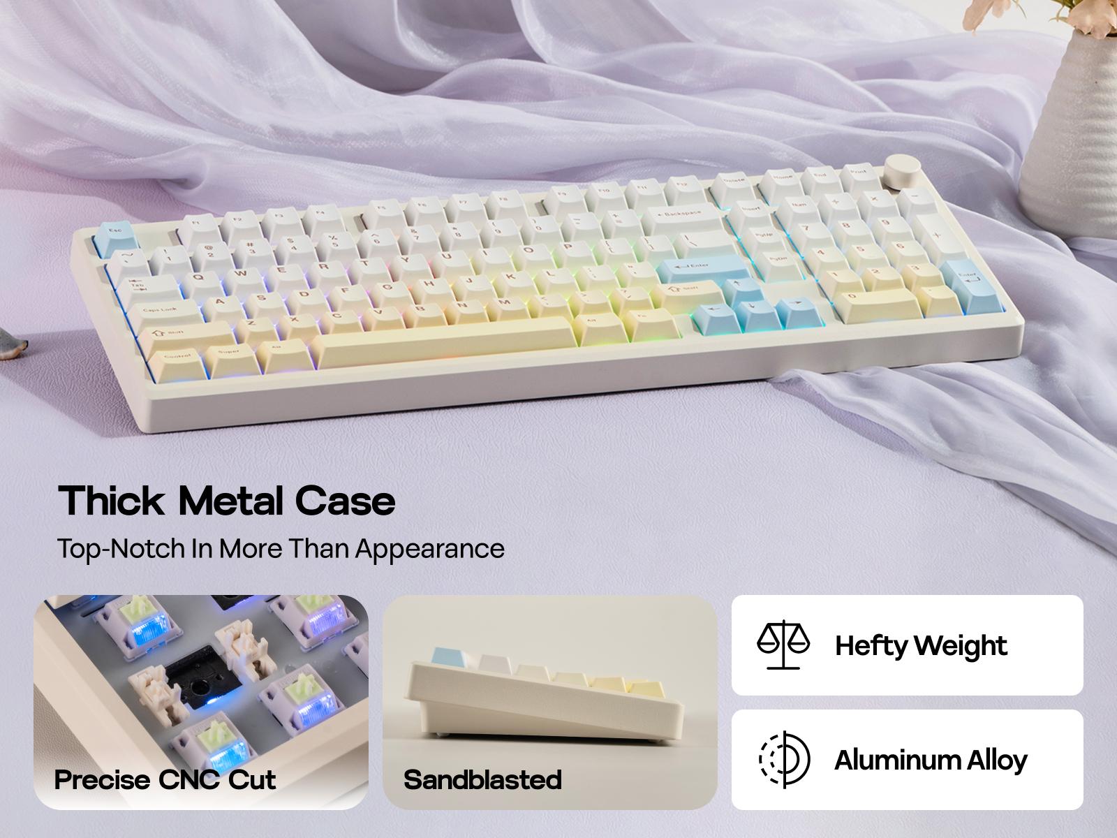 EPOMAKER Galaxy100 Lite Gasket Wireless Mechanical Gaming QMK/VIA Keyboard with Numpad 1800 Aluminum Tri-Mode USB-C/BT5.0/2.4Ghz South-facing RGB BacklitHot Swappable Custom keyboards for gaming creamy keyboard TikTokShopSpringGlowUp