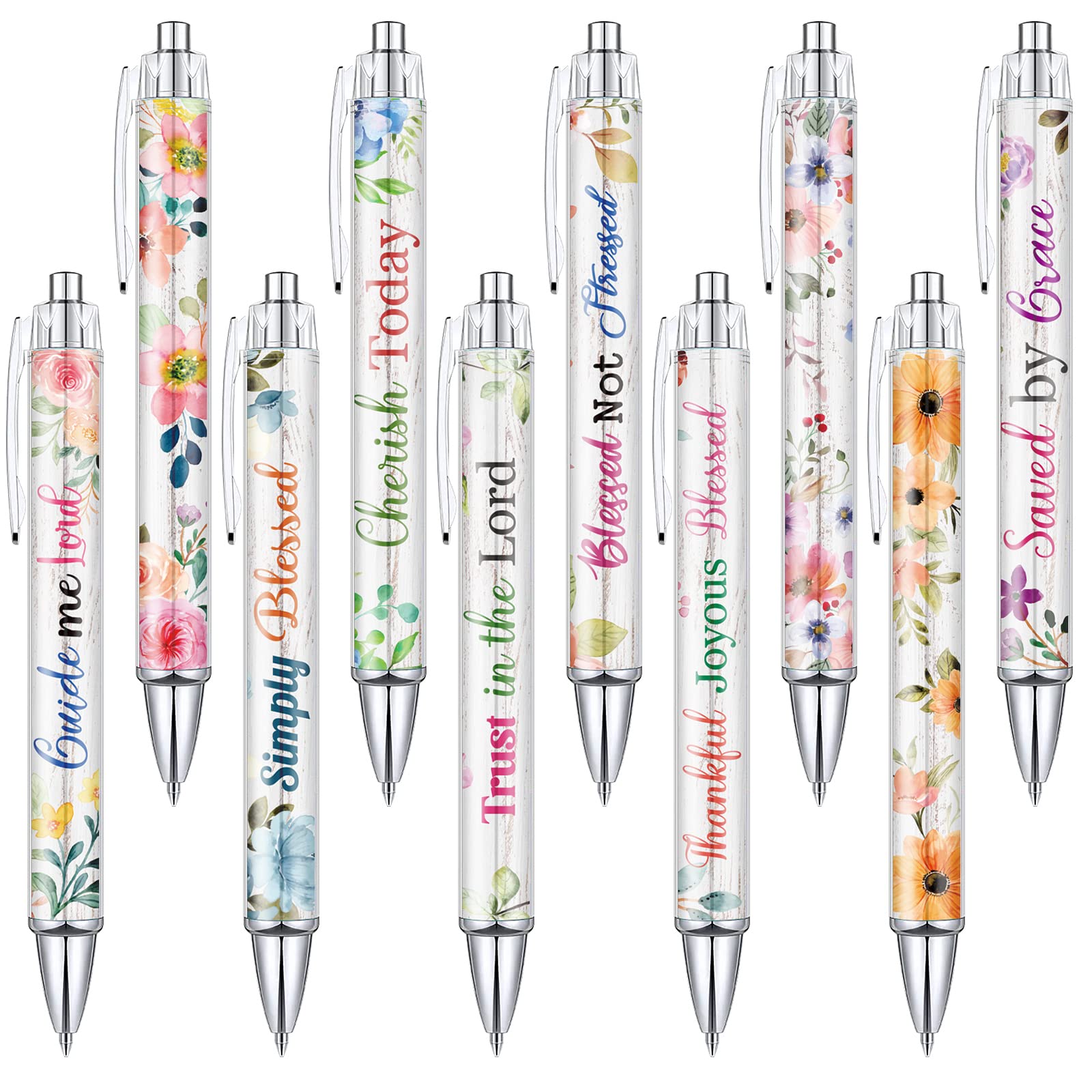 Christian Gifts with 12 Christian Pens and 12 Pocket Notebooks Bible Study Supplies with Motivational Quote Inspirational Pens Religious Gift for Church Women Teacher for Sunday Preyer Study Group, Easter Faith Gift for Christian Women Girls