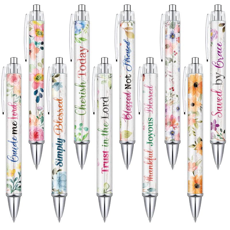 Christian Gifts with 12 Christian Pens and 12 Pocket Notebooks Bible Study Supplies with Motivational Quote Inspirational Pens Religious Gift for Prayer Women Teacher for Sunday Preyer Study Group, Valentine's Day Gifts for Christian Women