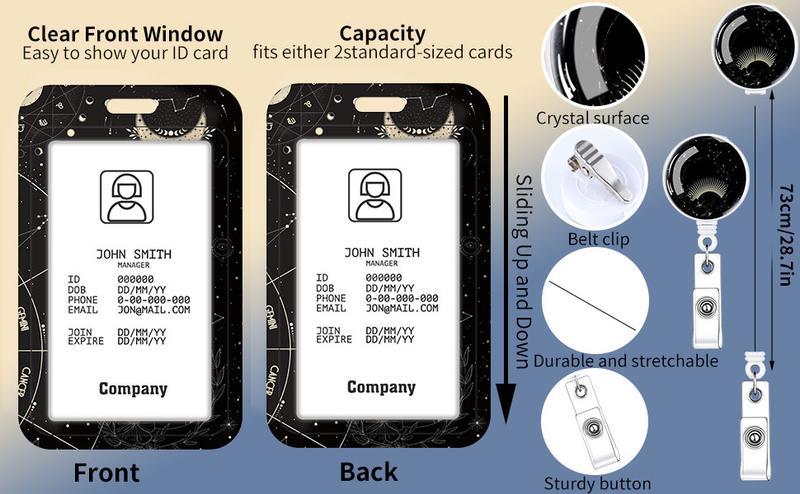 [New Deal] 3 Set Heavy Duty Badge Holder with Retractable Reel, Marble Retractable ID Badge Holders with Clip Name Key Card Holder Case for Teacher Nurse Doctor Student Office Gift for Coworkers