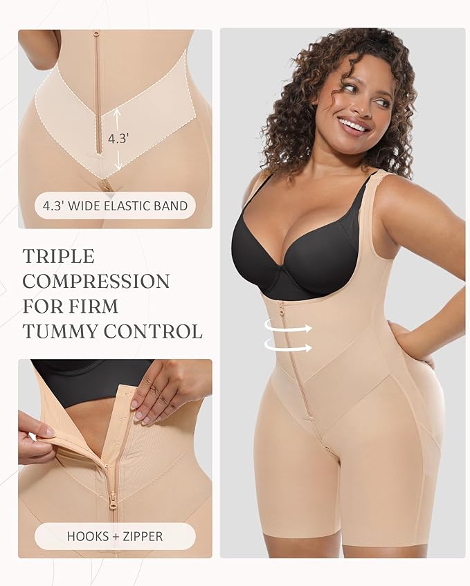 FeelinGirl #Live Fajas Colombianas Moldeadoras Butt Lifting Shapewear Tummy Control Postpartum Faja Body Shaper with Zipper Crotch SpringStatements