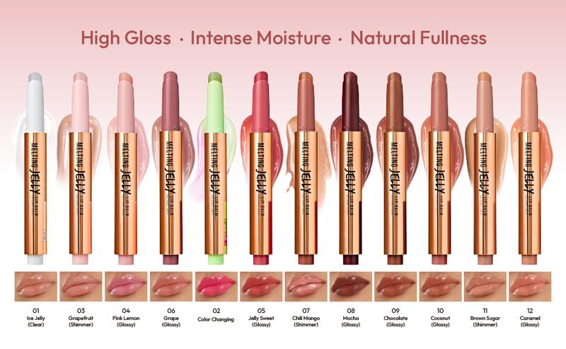 KISS NEW YORK Professional Melting Jelly Lip Balm, High Shine Glossy Lipstick, Plumping Effect Look, Lip Care, Hydrating Lip Gloss Makeup Moisturizer