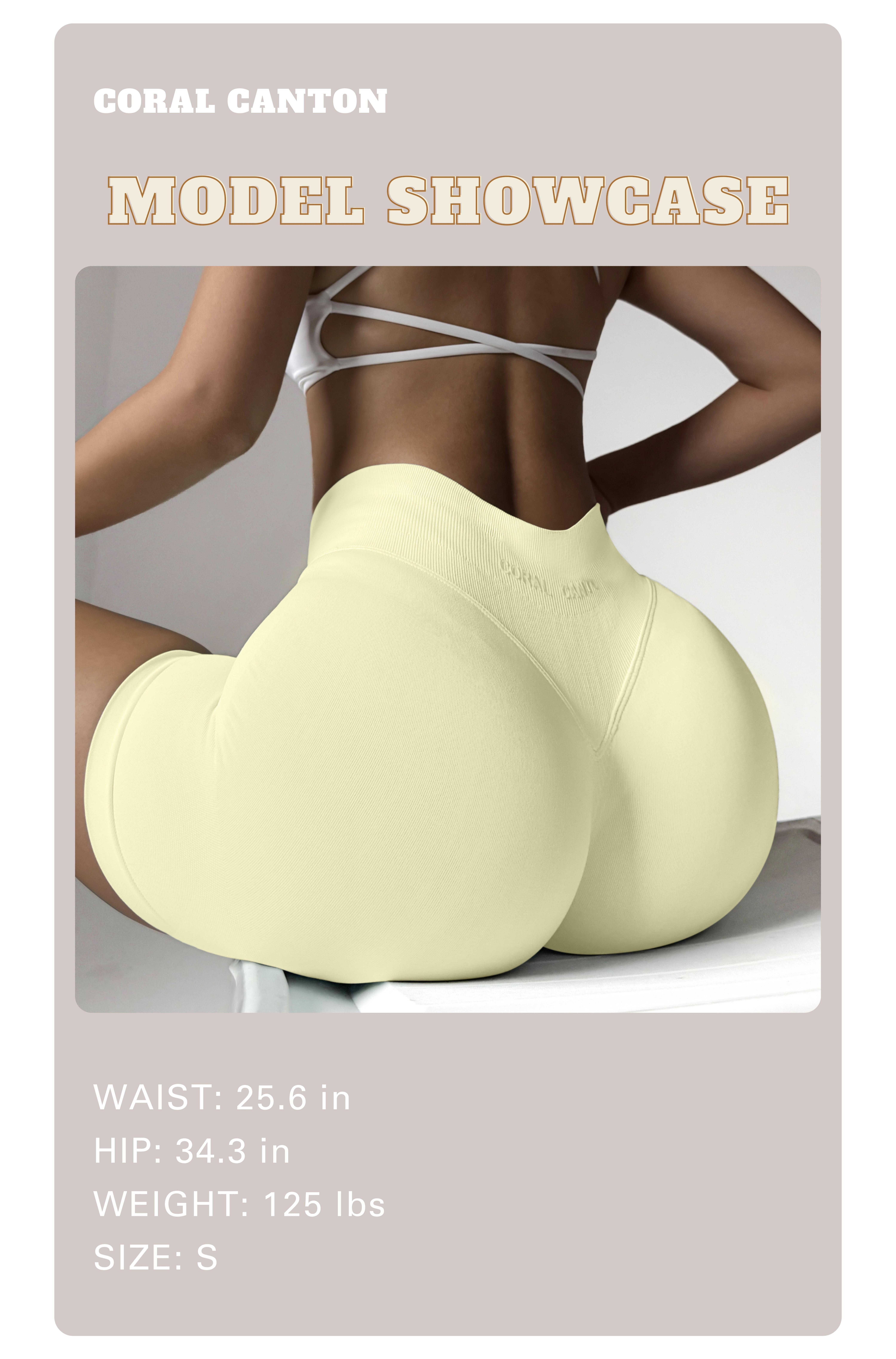 Coral Canton Impact Shorts High Waistband Butt Lifting