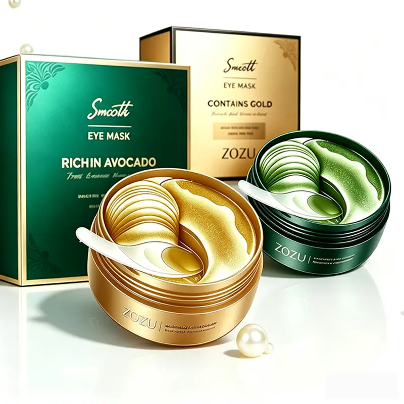 Avocado & Gold 2-in-1 Eye Mask Set – Daytime Avocado Hydration, Nighttime Gold Repair – Natural Under Eye Patches, Reduces Puffiness & Dark Circles, Daily Eye Care