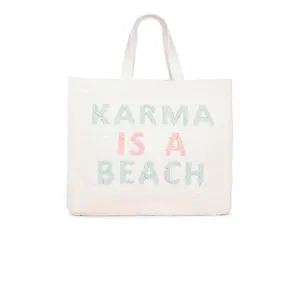 BTB Los Angeles Karma Is A Beach Tote Bag in Light Pink
