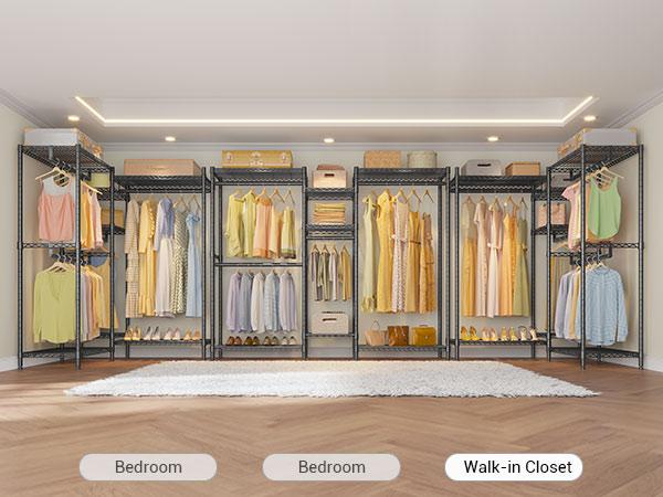 VIPEK L6 Corner Clothes Rack Heavy Duty Closet Organizer with Adjustable Shelves & Hanging Rods, L-Shaped Freestanding Wardrobe, Load up to 1130lbs