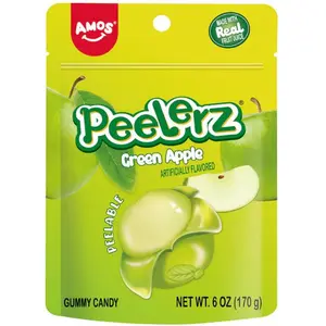Amos Green Apple Gummy Peelerz 6oz 12ct Case