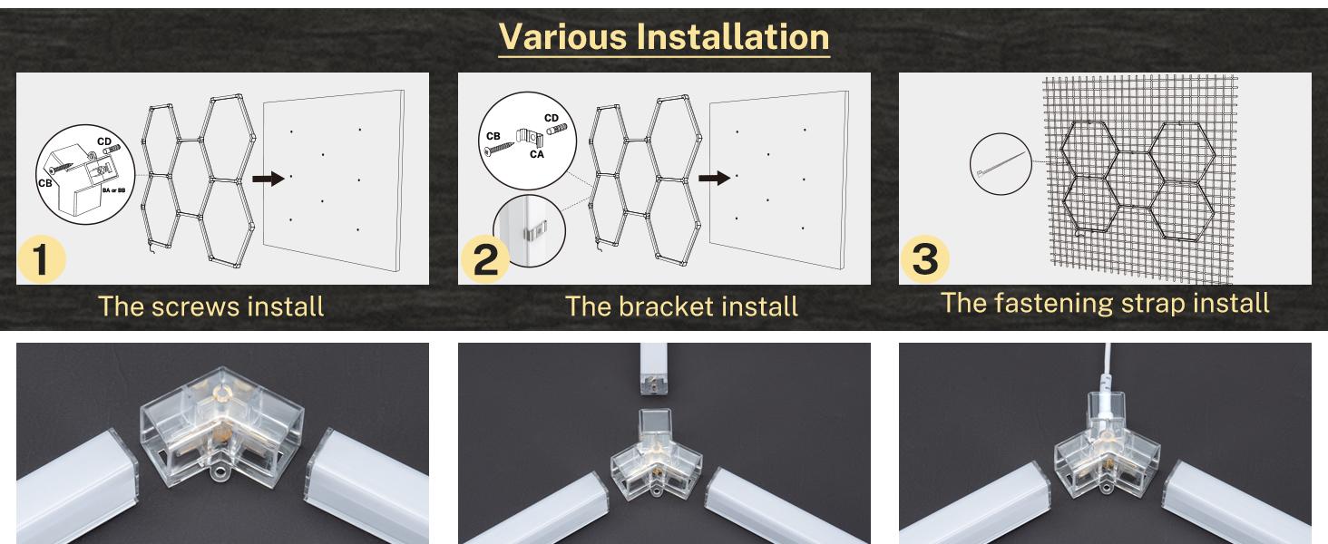 【Stock Running Low】White Hexagonal Garage Light – Multiple Hole Options (1, 3, or 5) for Bright, Efficient Lighting in Any Space