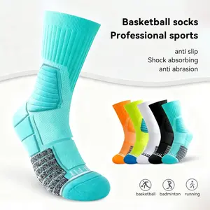 SOLOEVER Professional Sports Socks, Unisex Moisture-Wicking Anti-Slip Cushioned Athletic Socks for Basketball, Running & Training - Breathable, Shock Absorbing, Durable for All Seasons Women's Compression Running Socks