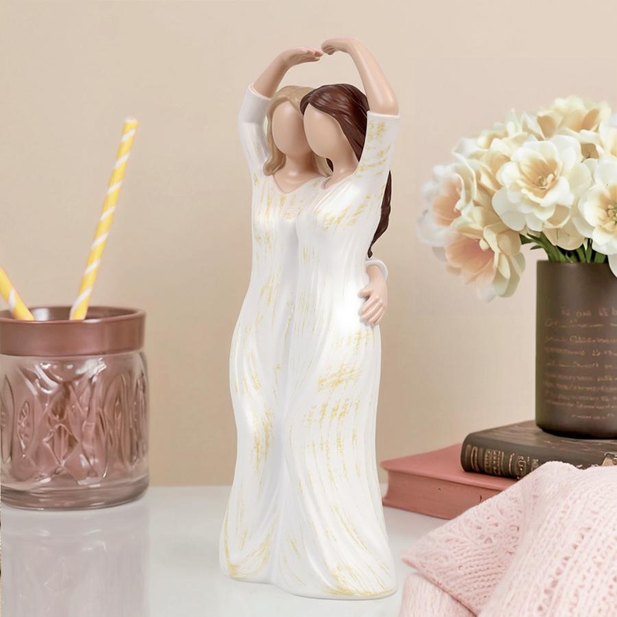 Charming Resin Double Heart Figurine | Elegant Home Decor | A unique gift for couples and friends, embodying love, friendship, and unwavering affection, adding a warm and meaningful atmosphere to your home or office.