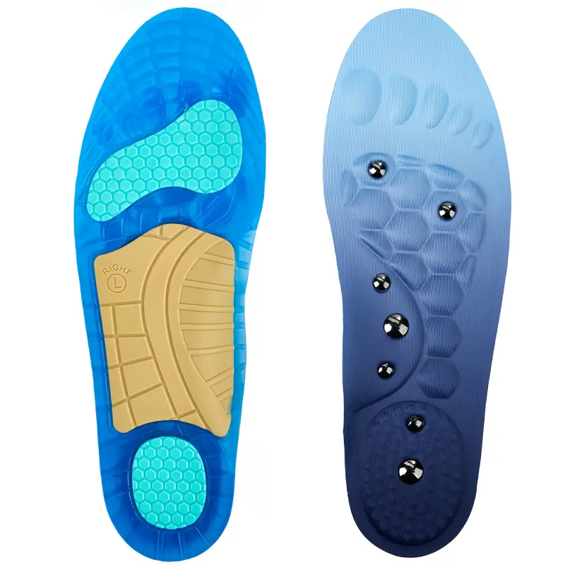 Dr. Laolis's Magnetic Massage Shoe Insoles - Unisex Soft Arch Support Pad, Shock-Absorbent Cushioning, Breathable, Lightweight, Elastic, Rubber-Textile, for Standing All Day Work & Sports Footwear, Elastic Fit, Shock Absorption