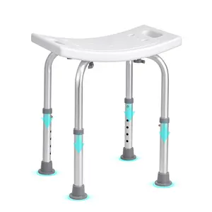 VEVOR Shower Chair,  Adjustable Height Shower Stool with Built-in Handles, Shower Seat for Inside Shower or Tub, Non-Slip Bench Bathtub Stool Seat for Elderly Disabled Handicap, 158.8 kg Capacity