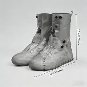 Waterproof silicone shoe covers - unisex, non-slip, reusable, foldable double-layer sole + thickened wear-resistant, with double buckle design and thick sole suitable for rainy and snowy weather, a must-have for rainy days.