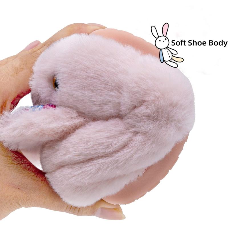 rosyclo Toddler & Kids Bunny Plush Slippers Adorable Fuzzy Design with Warm Lining Non-Slip Rubber Sole Cozy Indoor Winter Rabbit House Shoes for Girls & Boys Children