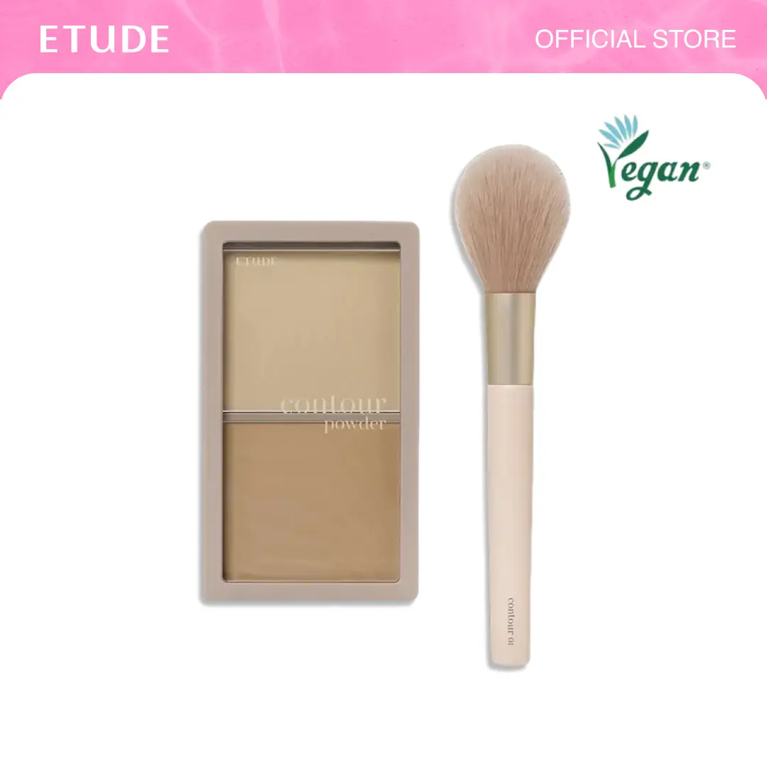 [ETUDE Official] Contour Powder & Brush Set - #01(Creator) | Bronzer Powder | Easy-to-Use K-Beauty Makeup Essential, Natural-Looking Definition, Long-Lasting Matte Finish