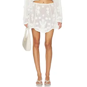 For Love & Lemons Sara Mini Skirt in White