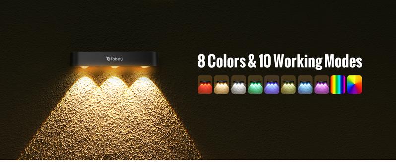 FabStyl RGB Solar Wall Fence Lights, Synchronously Change Color, Solar Step Lights, Bright Wall Lights, Outdoor Waterproof, Solar Powered Patio Decor for Wall, Rail, Porch, Backyard, Garden. Perfect for holiday decorations FallFreshness