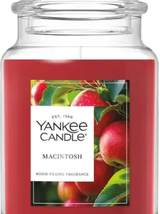 Yankee Candle Macintosh, Fall Scented Candle, 22oz Large Jar with up to 150 Hour Burn Time Decor Fragrance Decoration Aroma Round Perfume Decoration