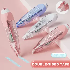 Replaceable refill pen-shaped glue tape, double-sided tape, dot-shaped glue, replaceable refill design, perfect for journaling, junk journals, scrapbooks, school projects, children's crafts,easy and portable, office stationery, campus stationery