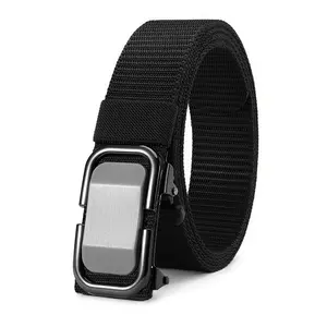 Men’s nylon webbing automatic-locking belt with an adjustable quick-release automatic buckle head; a durable, lightweight casual belt suitable for various occasions—an excellent gift for Valentine’s Day and Father’s Day