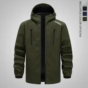 Men’s Outdoor Hooded Softshell Jacket for Spring/Autumn — Windproof, Waterproof, Loose Fit, Casual and Versatile, Available in Multiple Colors, Mountaineering Jacket Coat Elastic